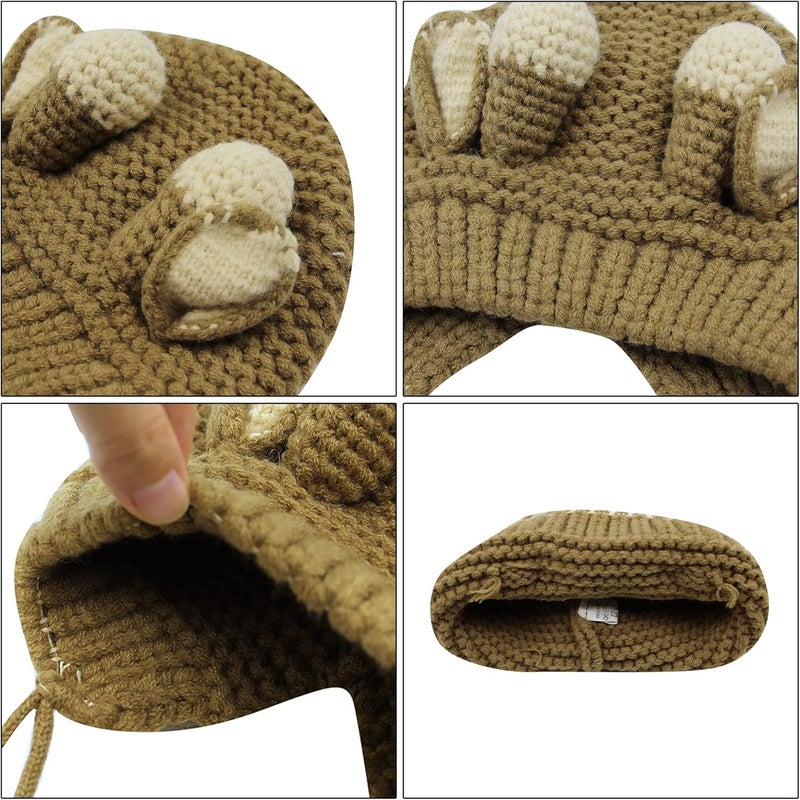 MINGSEECESS Kids Knitted Beanie Hat Cute Frog Cartoon Winter Warmer Cap with Big Eyes for Baby Boys Girls - Image 2